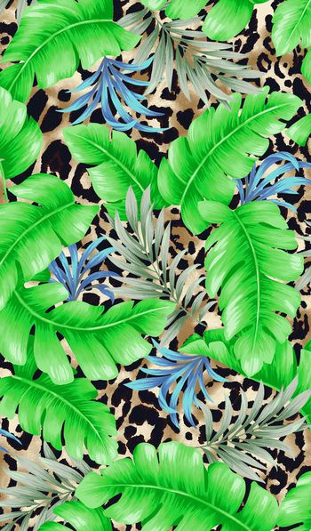 363860-热带风情豹纹花卉