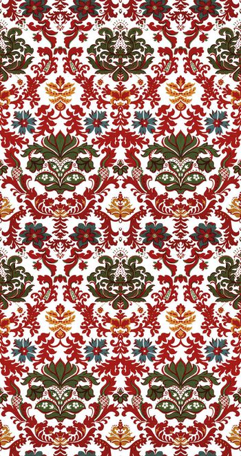 363942-大马士革复古欧式宫廷图案女装裤子