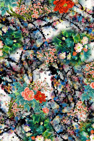 花卉印花华亿平台图片