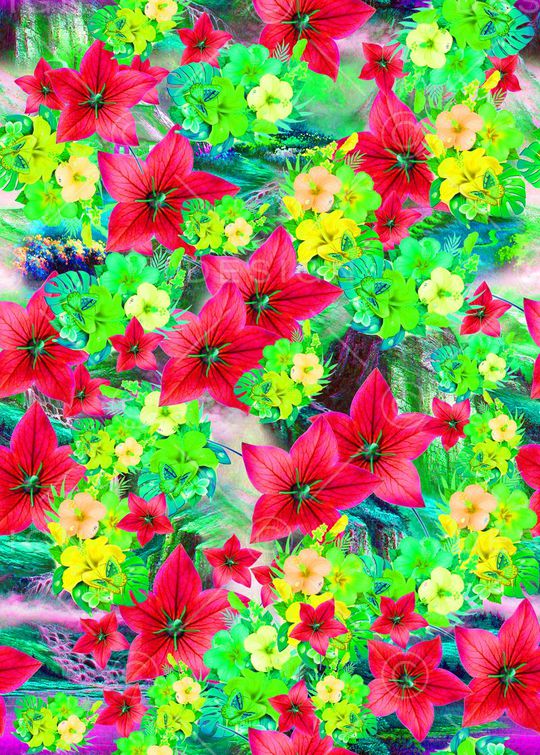 自然写意印花华亿平台图片