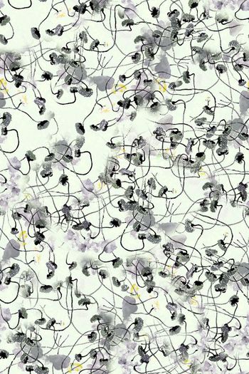 364271-WT410抽象水墨花卉荷花点线几何