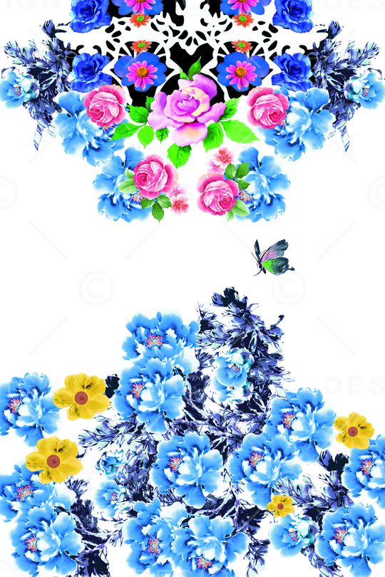 花卉印花华亿平台图片