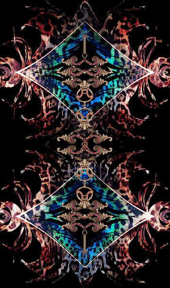 364762-菱形的羽毛豹纹钥匙组合1