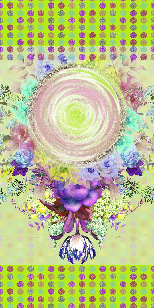 花卉组合印花华亿平台图片