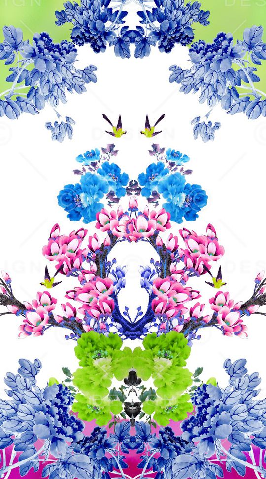 青花瓷印花华亿平台图片