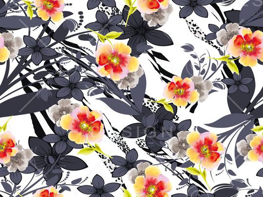 水墨印花华亿平台图片