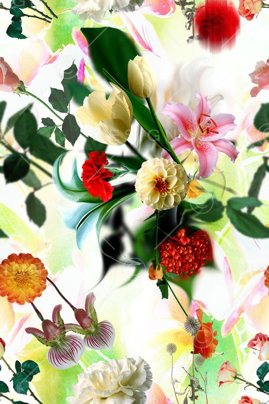 花卉印花华亿平台图片