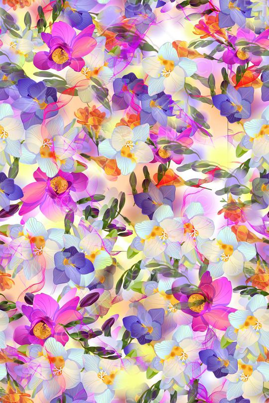 花鸟花卉印花华亿平台图片