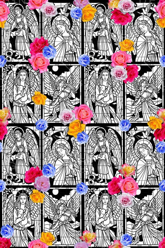 欧式宗教纹饰印花华亿平台图片