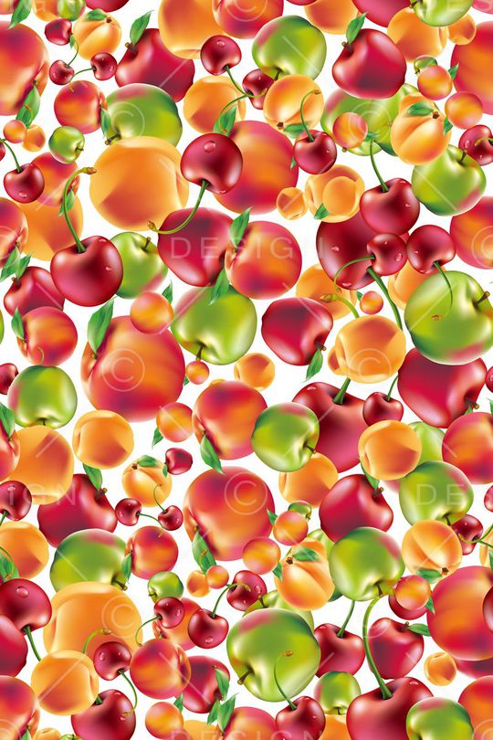 水果蔬菜田园风印花华亿平台图片