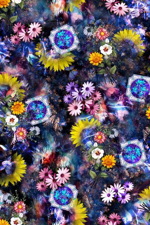 花卉印花华亿平台图片