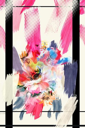 时尚定位大花印花华亿平台图片