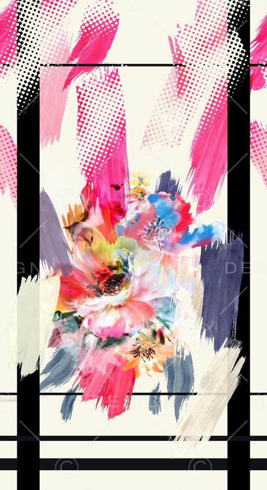 时尚定位大花印花华亿平台图片