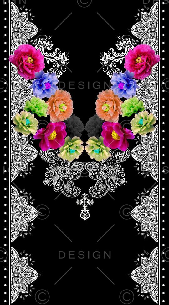 大花朵印花华亿平台图片