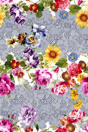 花卉印花华亿平台图片