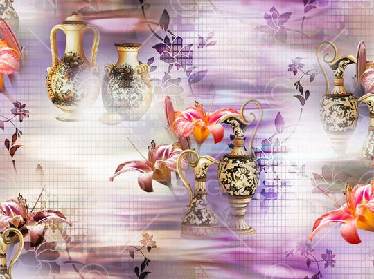 花卉印花华亿平台图片