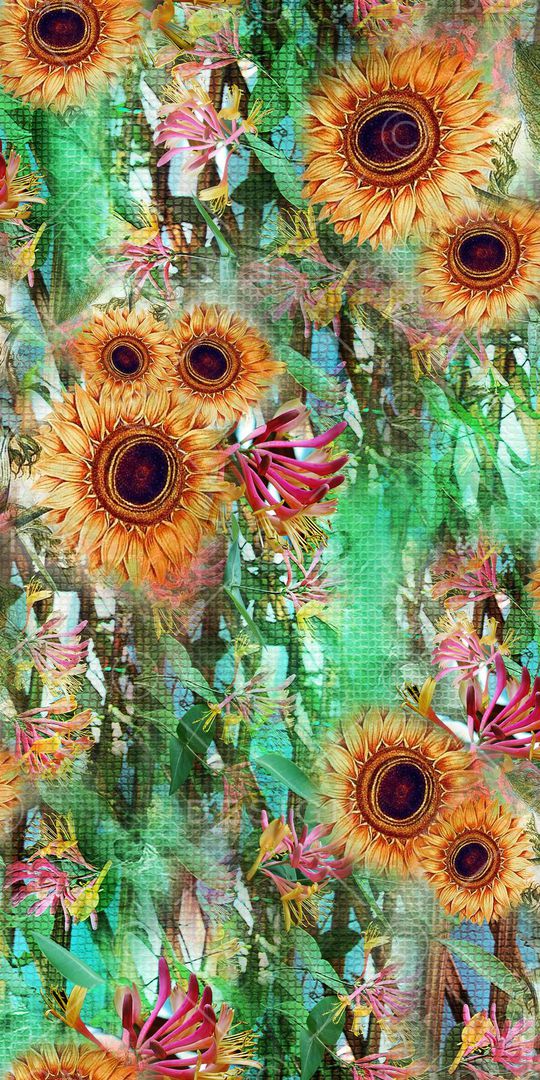 向日葵印花华亿平台图片