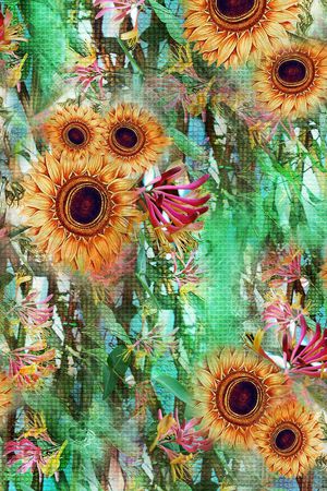 向日葵印花华亿平台图片