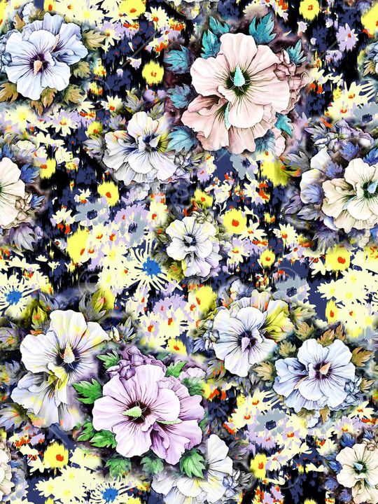 花卉印花华亿平台图片