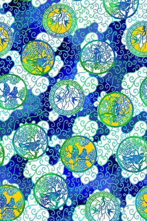 青花瓷印花华亿平台图片