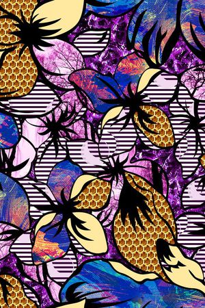 几何花卉印花华亿平台图片