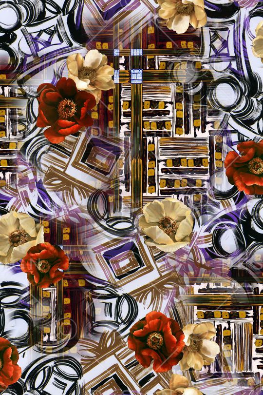 花卉印花华亿平台图片