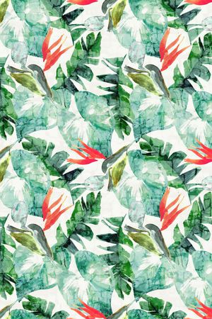 热带叶子印花华亿平台图片