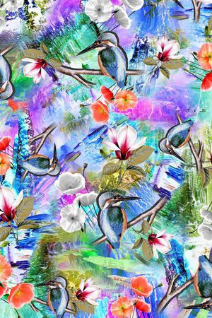 绘画风格印花华亿平台图片