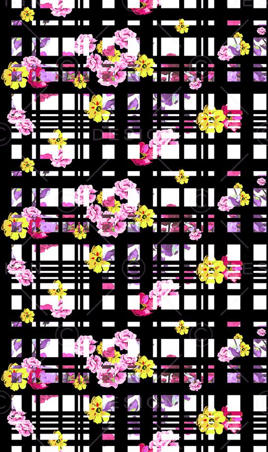 波点格子花印花华亿平台图片