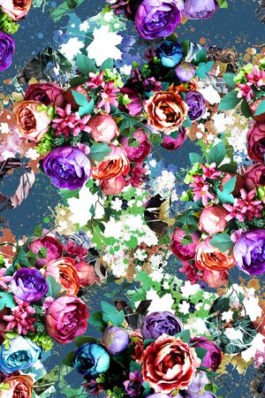 花卉印花华亿平台图片