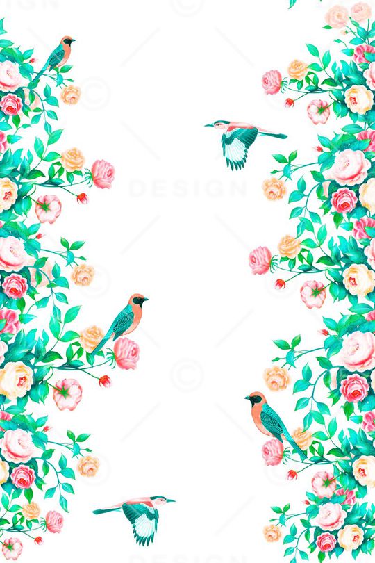 手绘花卉印花华亿平台图片