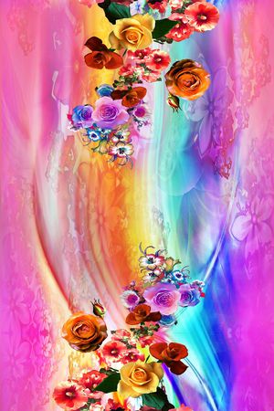 花卉印花华亿平台图片