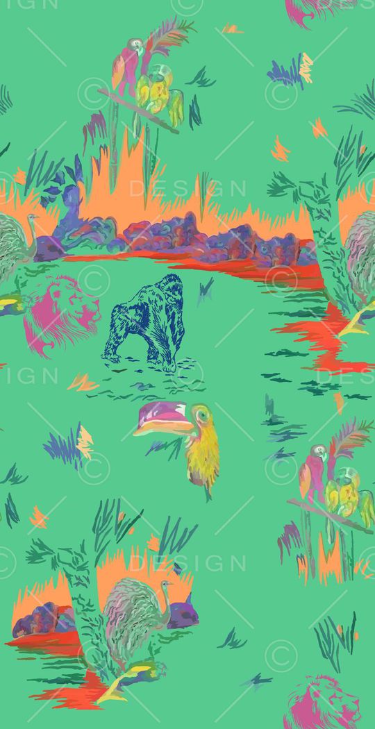 鹦鹉印花华亿平台图片