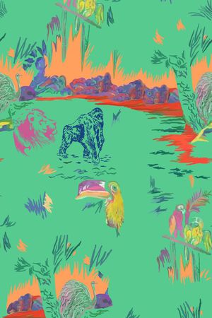 鹦鹉印花华亿平台图片