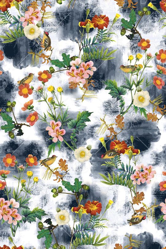 水墨印花华亿平台图片