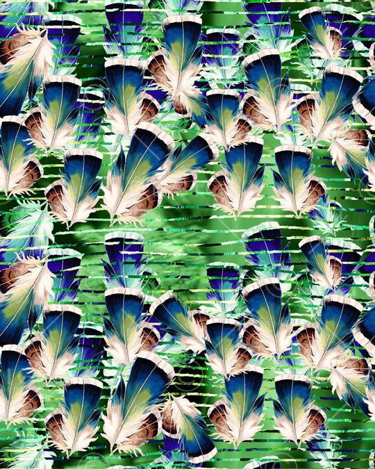 羽毛印花华亿平台图片