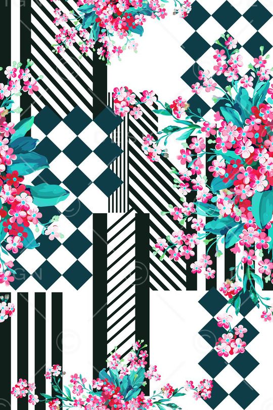 几何图印花华亿平台图片