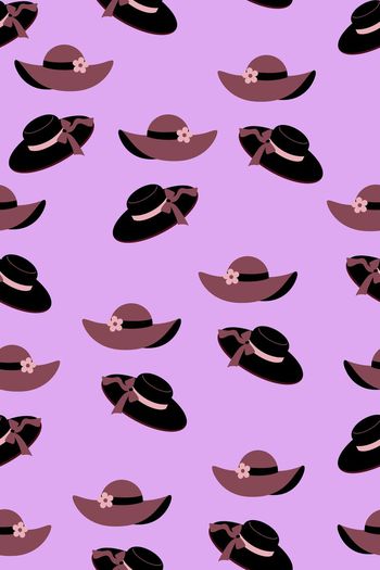 368625-流行时尚淑女帽子俏皮风俗印花