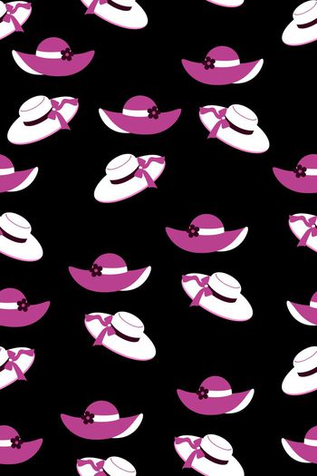 368627-流行时尚淑女帽子俏皮风俗印花