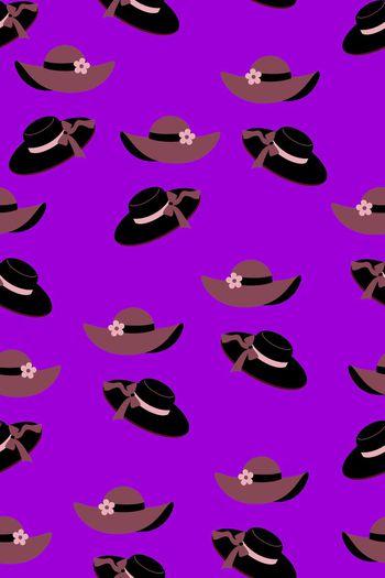 368628-流行时尚淑女帽子俏皮风俗印花