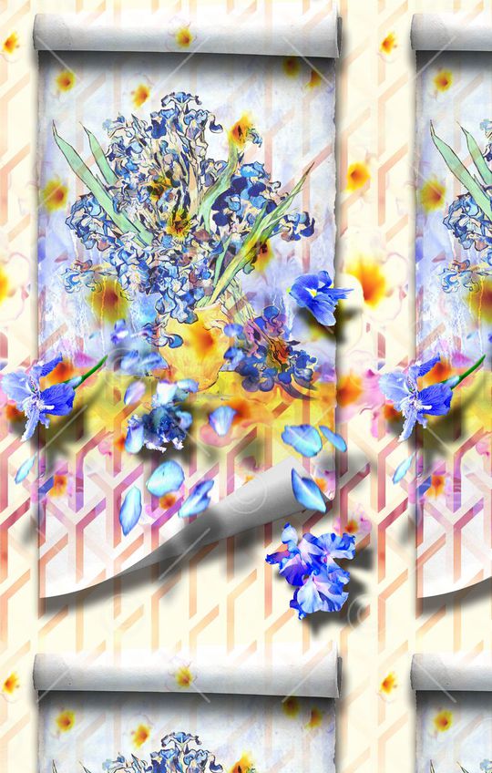 复古油画 立体印花华亿平台图片