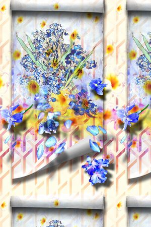 复古油画 立体印花华亿平台图片