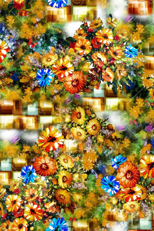 花卉印花华亿平台图片