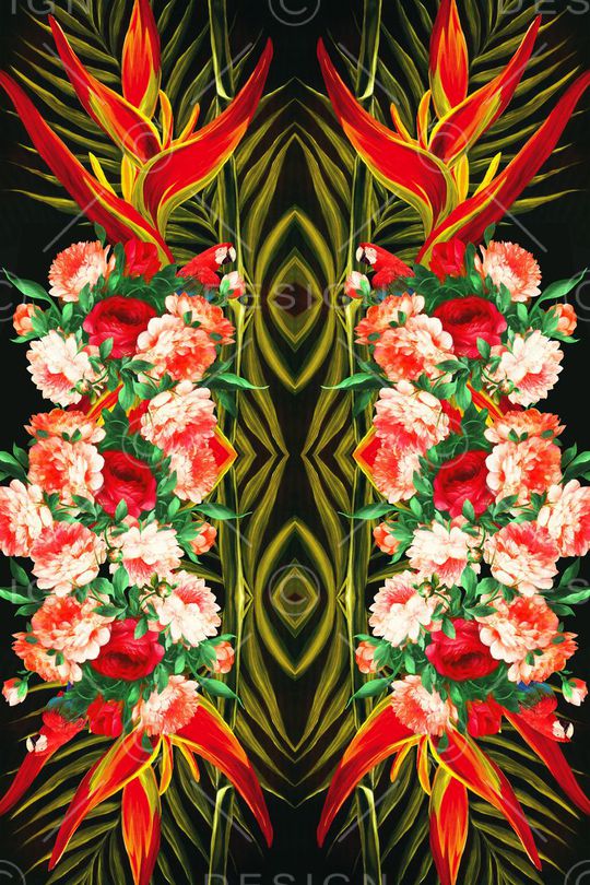 牡丹花印花华亿平台图片