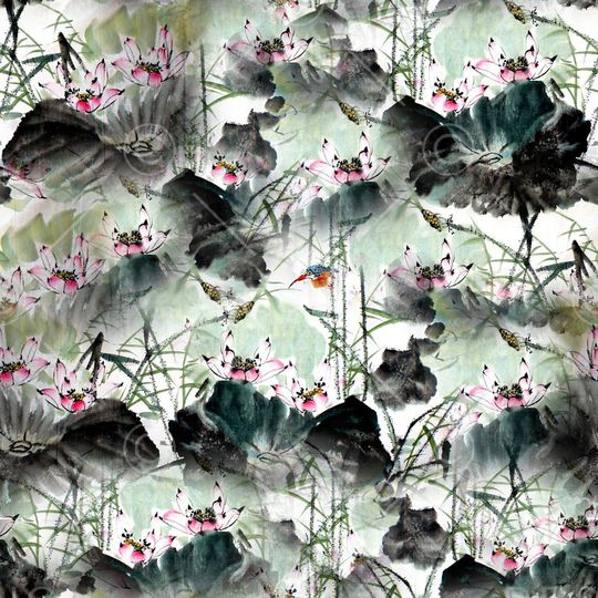 荷花印花华亿平台图片