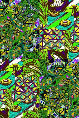 几何拼贴印花华亿平台图片