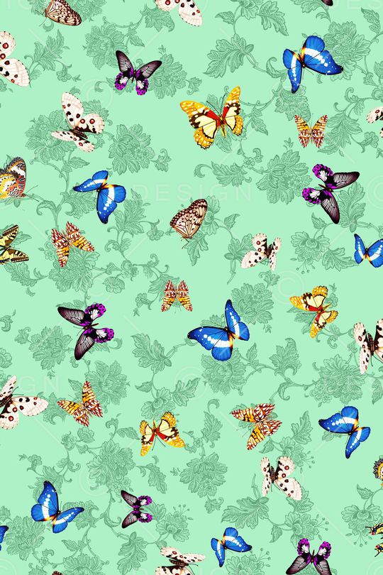 蝴蝶印花华亿平台图片