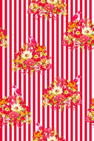 手绘菊花印花华亿平台图片