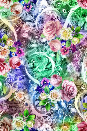 花卉印花华亿平台图片