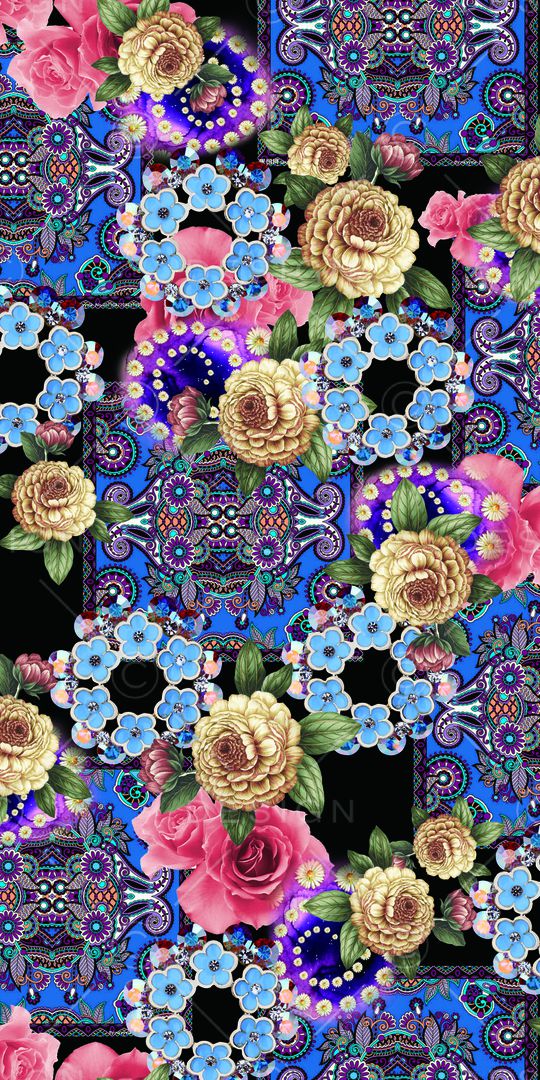 花卉印花华亿平台图片